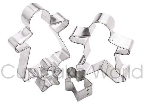GINGERBREAD MAN FAMILY COOKIE FONDANT CUTTERS SET OF 4 GINGERBREAD MAN FAMILY COOKIE FONDANT CUTTERS SET OF 4